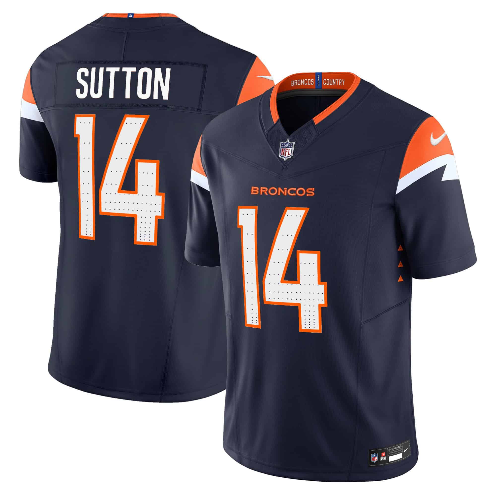 Men Denver Broncos #14 Sutton Blue 2024 Nike Vapor Limited NFL Jersey->indianapolis colts->NFL Jersey